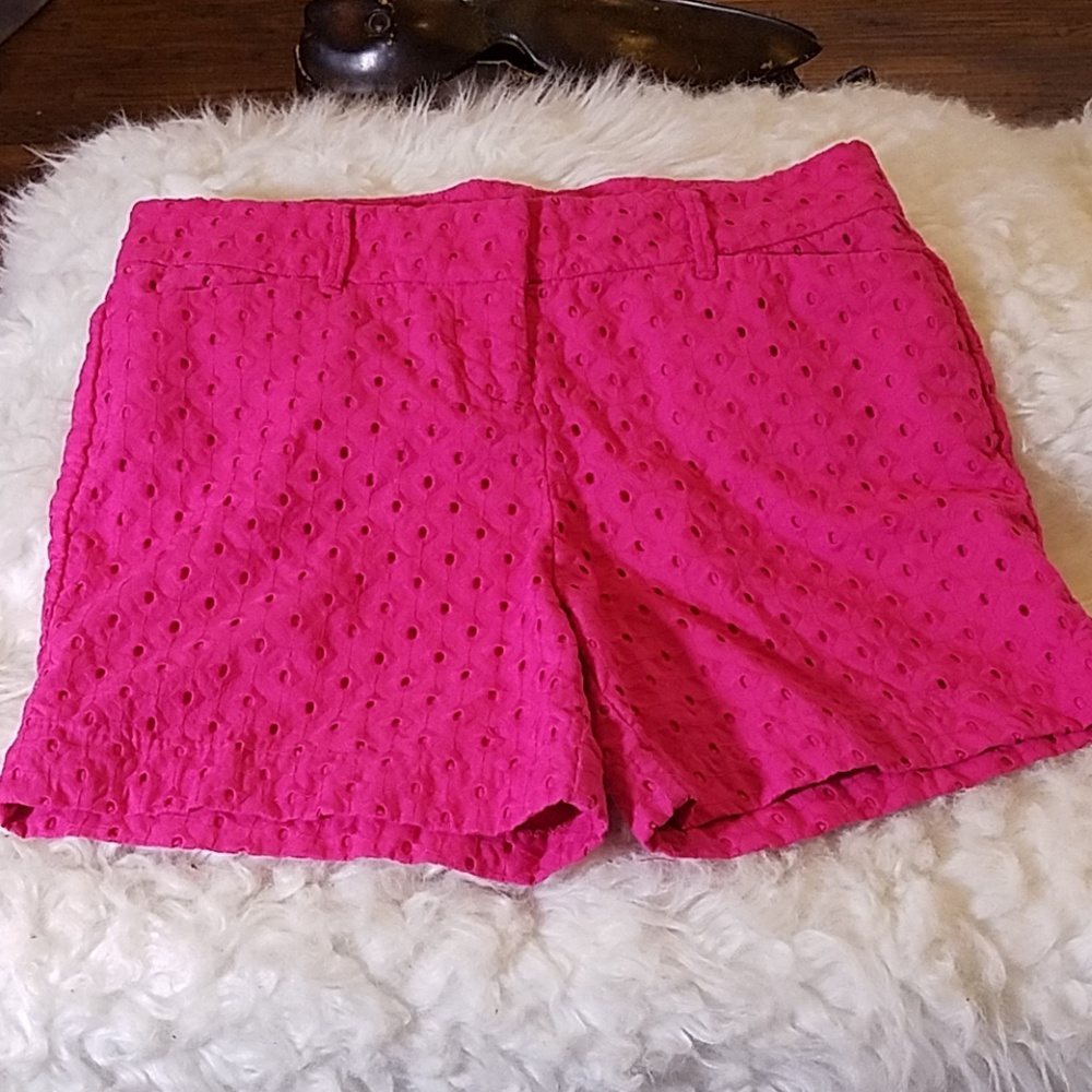 (8) Hot Pink Eyelet Like Shorts by The Limited